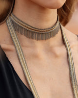 1L005 MULTI TWIST LARIAT NECKLACE | ANTIQUE GOLD