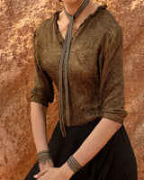 1L010 LARIAT NECKLACE | KAKI ANTIQUE GOLD