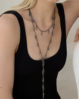 N° 944 MULTI TWIST LARIAT NECKLACE | RUTHENIUM LUREX GOLD