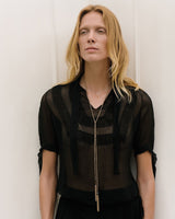 1B015 MULTI TWIST LARIAT NECKLACE | GOLD - Marie Laure Chamorel