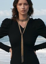 1D005 LARIAT NECKLACE | GOLD - Marie Laure Chamorel