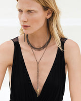 N° 181 LARIAT NECKLACE | RUTHENIUM LUREX GOLD - Marie Laure Chamorel