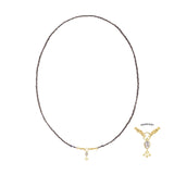 N° 989 NECKLACE | RUTHENIUM LUREX GOLD - Marie Laure Chamorel