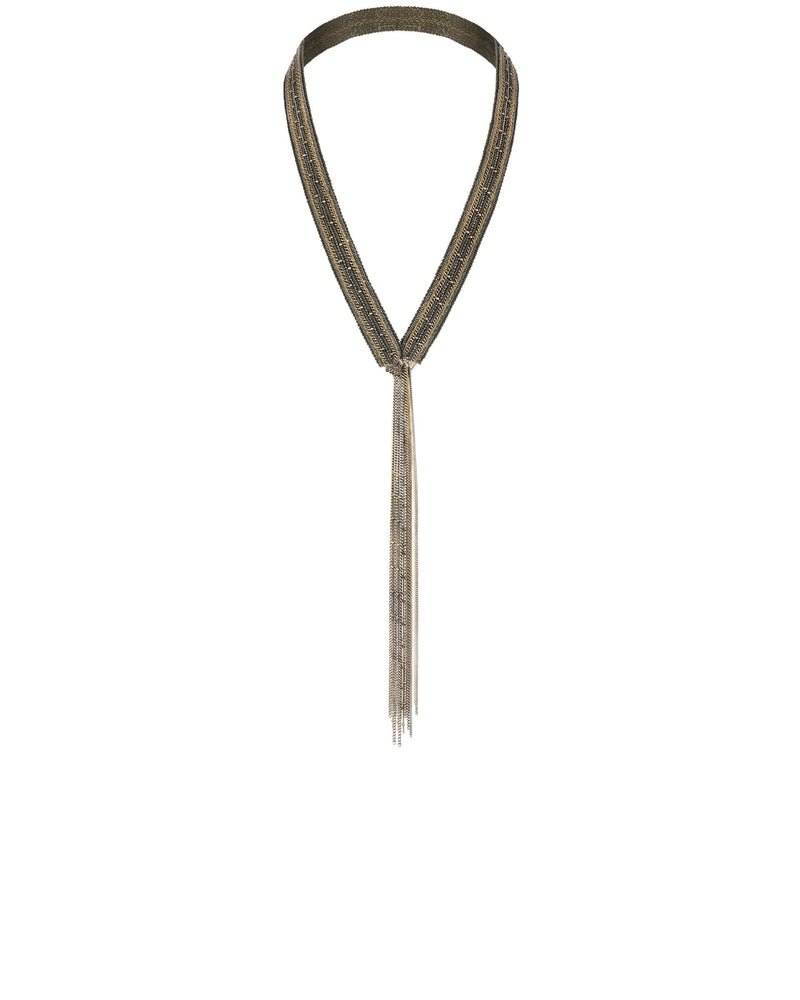 1L011 LONG NECKLACE | KAKI ANTIQUE GOLD