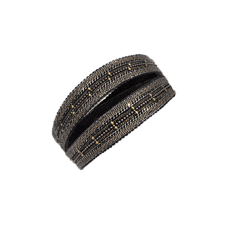 1L012 DOUBLE WRAP BRACELET | BLACK RUTHENIUM