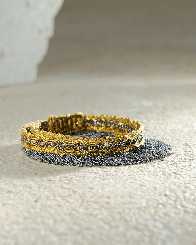 1M003 DOUBLE WRAP BRACELET | GOLD RUTHENIUM