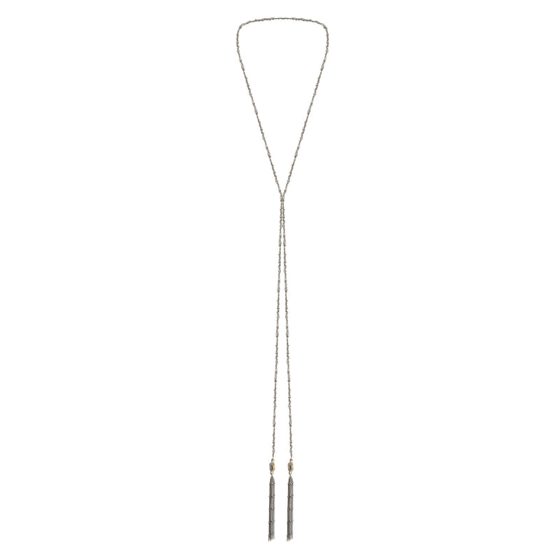 1B015 MULTI TWIST LARIAT NECKLACE | ANTIQUE GOLD - Marie Laure Chamorel