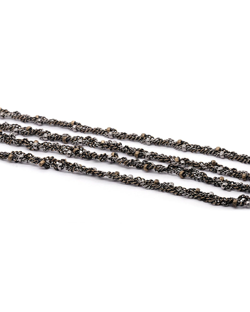 1B015 MULTI TWIST LARIAT NECKLACE | ANTIQUE GOLD - Marie Laure Chamorel
