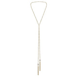 1B015 MULTI TWIST LARIAT NECKLACE | GOLD - Marie Laure Chamorel