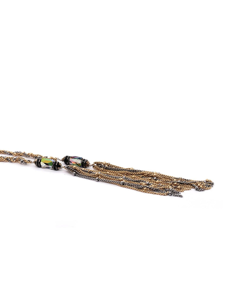 1B015 MULTI TWIST LARIAT NECKLACE | GOLD - Marie Laure Chamorel