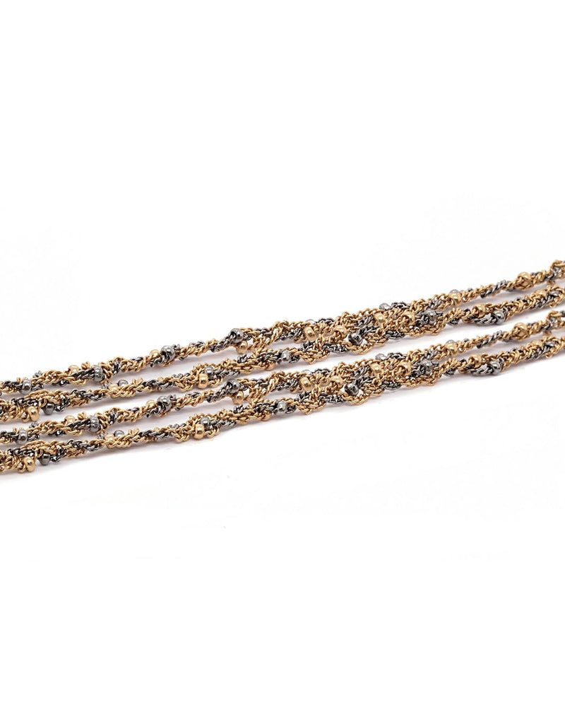 1B015 MULTI TWIST LARIAT NECKLACE | GOLD - Marie Laure Chamorel