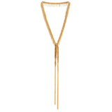 1C003 MULTI TWIST LARIAT NECKLACE | GOLD - Marie Laure Chamorel