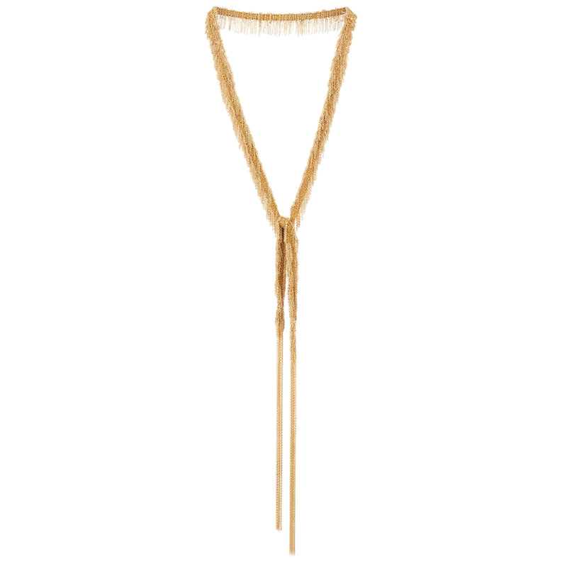 1C003 MULTI TWIST LARIAT NECKLACE | GOLD - Marie Laure Chamorel