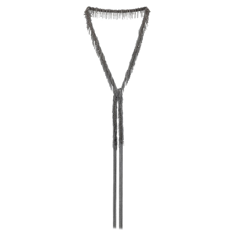 1C003 MULTI TWIST LARIAT NECKLACE | RUTHENIUM - Marie Laure Chamorel