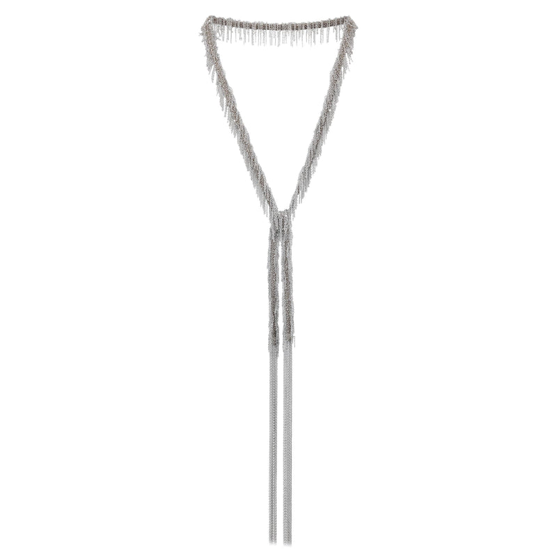 1C003 MULTI TWIST LARIAT NECKLACE | WHITE BRONZE - Marie Laure Chamorel