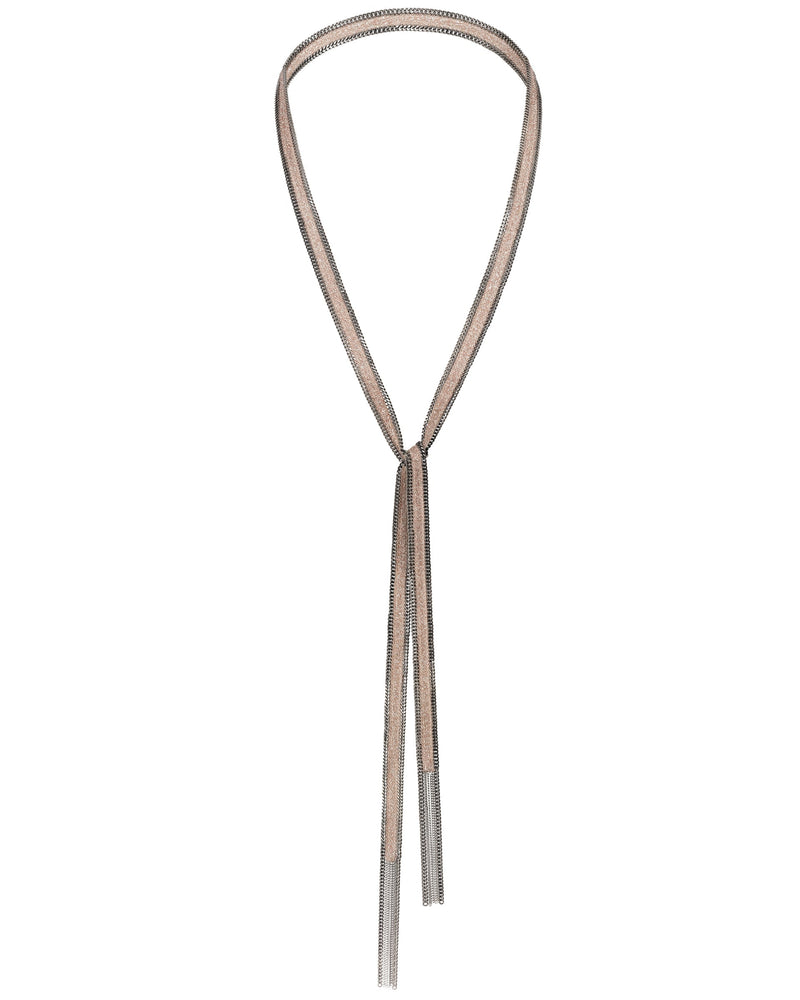 1D005 LARIAT NECKLACE | TAUPE - Marie Laure Chamorel