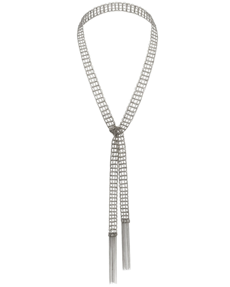 1M006 LARIAT NECKLACE | WHITE BRONZE - Marie Laure Chamorel