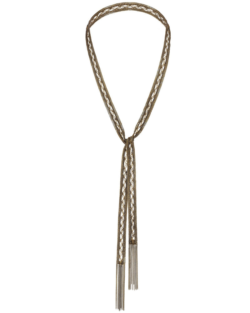 1M008 LARIAT NECKLACE | ANTIQUE GOLD - Marie Laure Chamorel