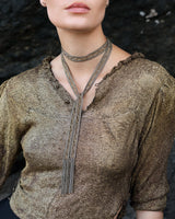 1M008 LARIAT NECKLACE | ANTIQUE GOLD - Marie Laure Chamorel