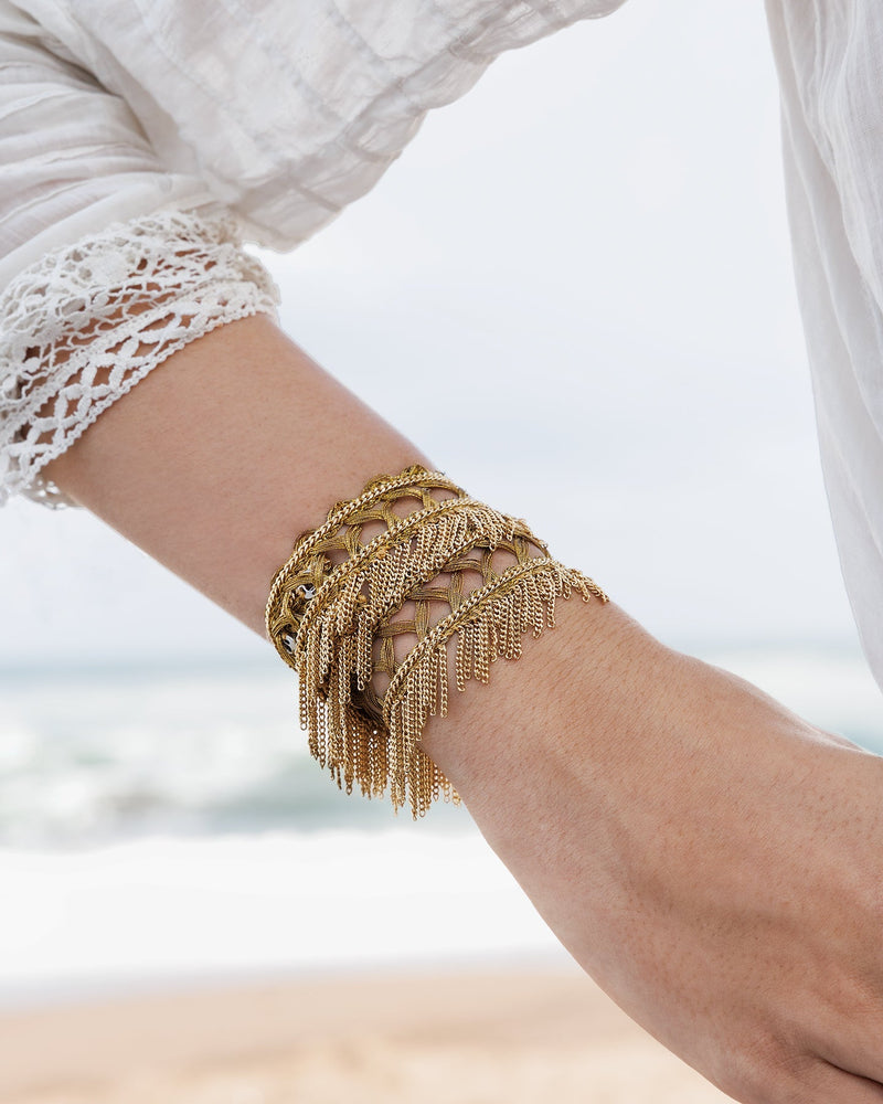 1M011 DOUBLE WRAP BRACELET | GOLD - Marie Laure Chamorel