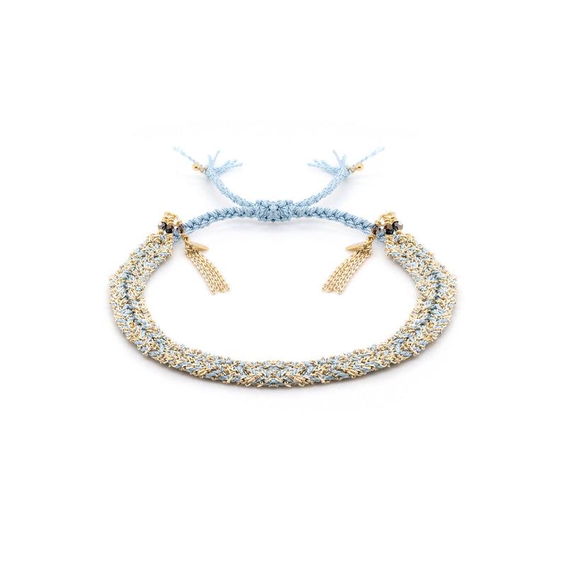 N° 183 BRAIDED BRACELET | GOLD AQUA