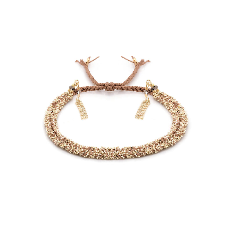 N° 183 BRAIDED BRACELET | GOLD BEIGE