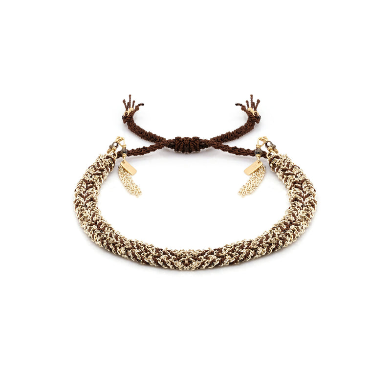 N° 183 BRAIDED BRACELET | GOLD BROWN