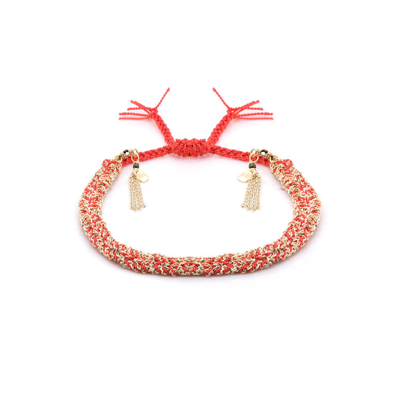 N° 183 BRAIDED BRACELET | GOLD CORAIL