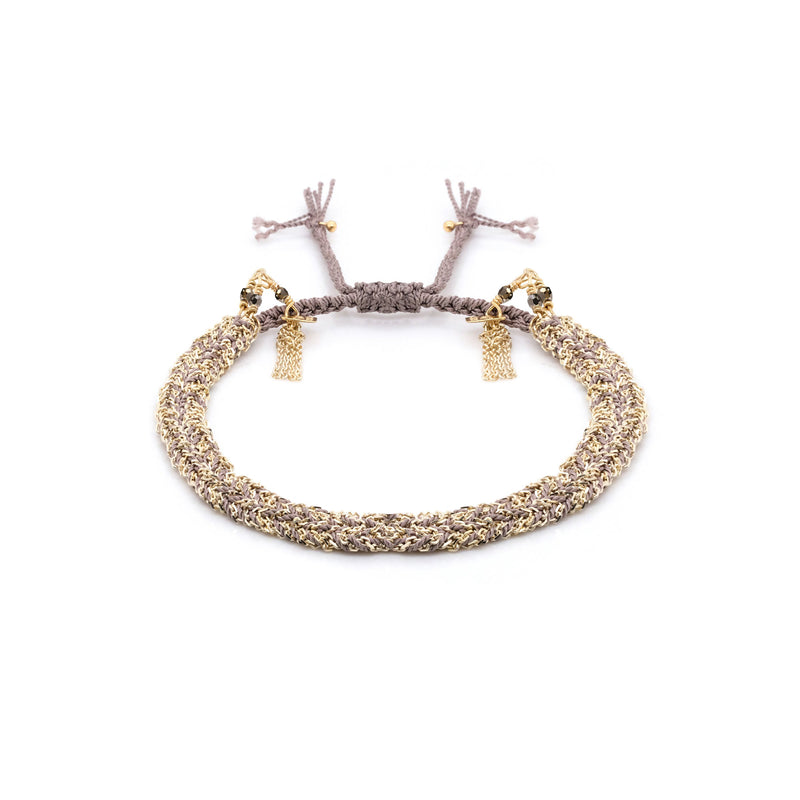 N° 183 BRAIDED BRACELET | GOLD GREY