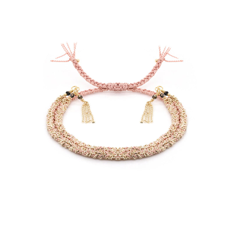 N° 183 BRAIDED BRACELET | GOLD PINK