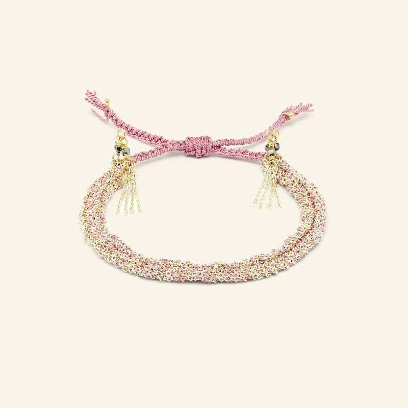 N° 183 BRAIDED BRACELET | GOLD PINK