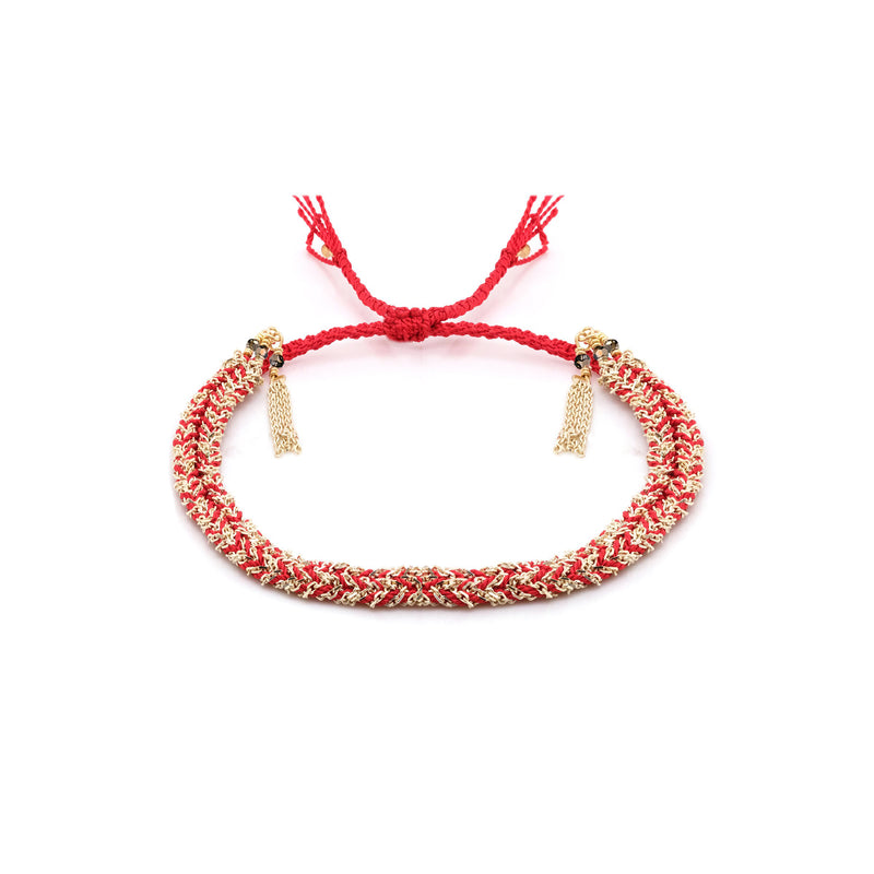 N° 183 BRAIDED BRACELET | GOLD RED