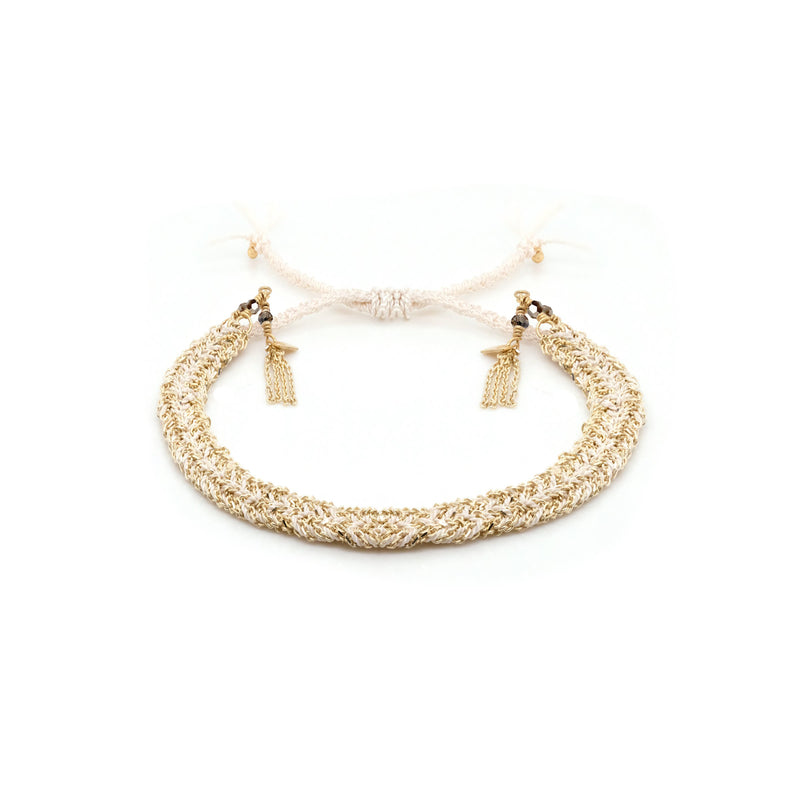 N° 183 BRAIDED BRACELET | GOLD WHITE