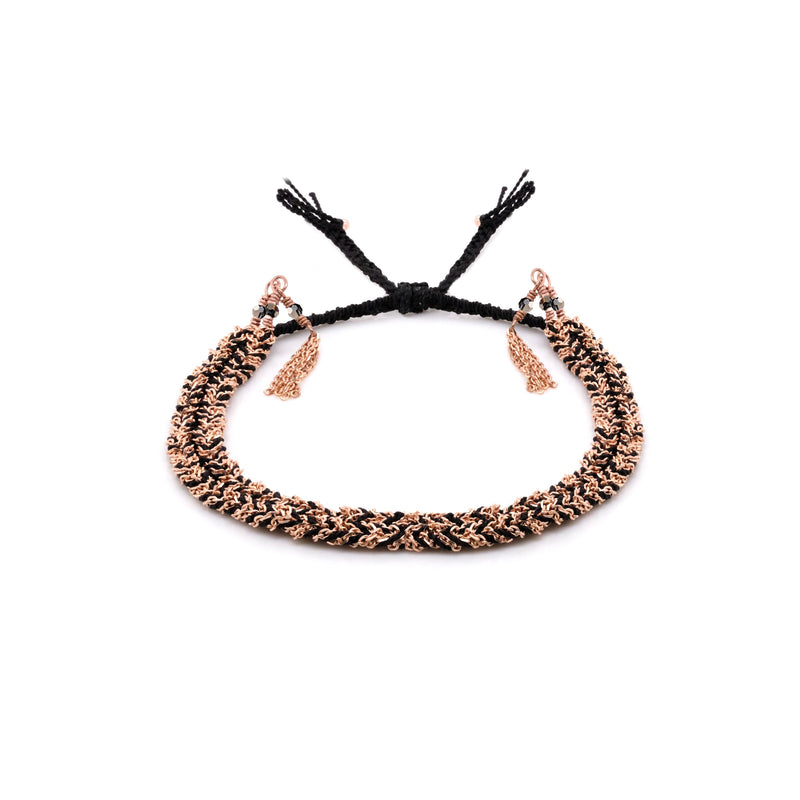 N° 183 BRAIDED BRACELET | PINK GOLD BLACK