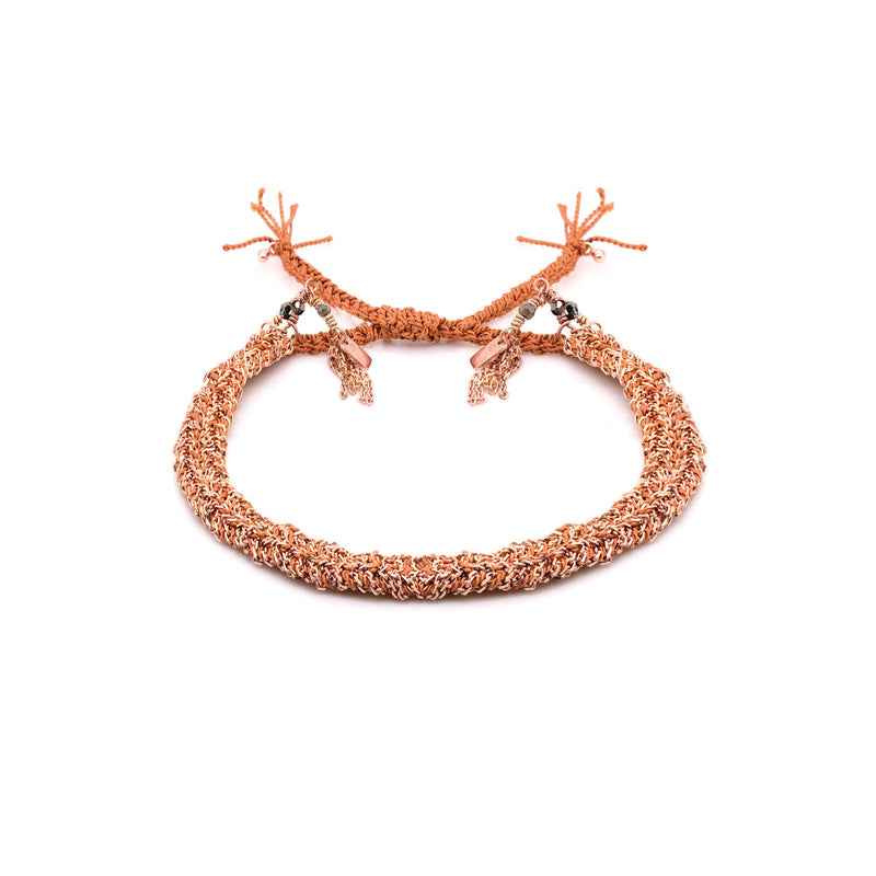 N° 183 BRAIDED BRACELET | PINK GOLD CARAMEL