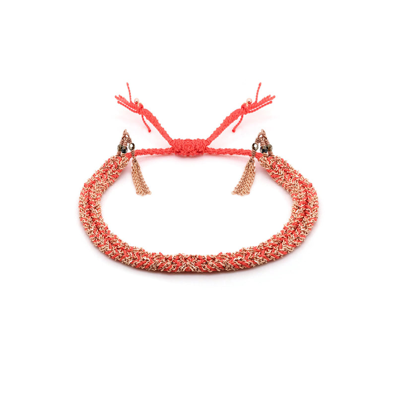 N° 183 BRAIDED BRACELET | PINK GOLD CORAIL