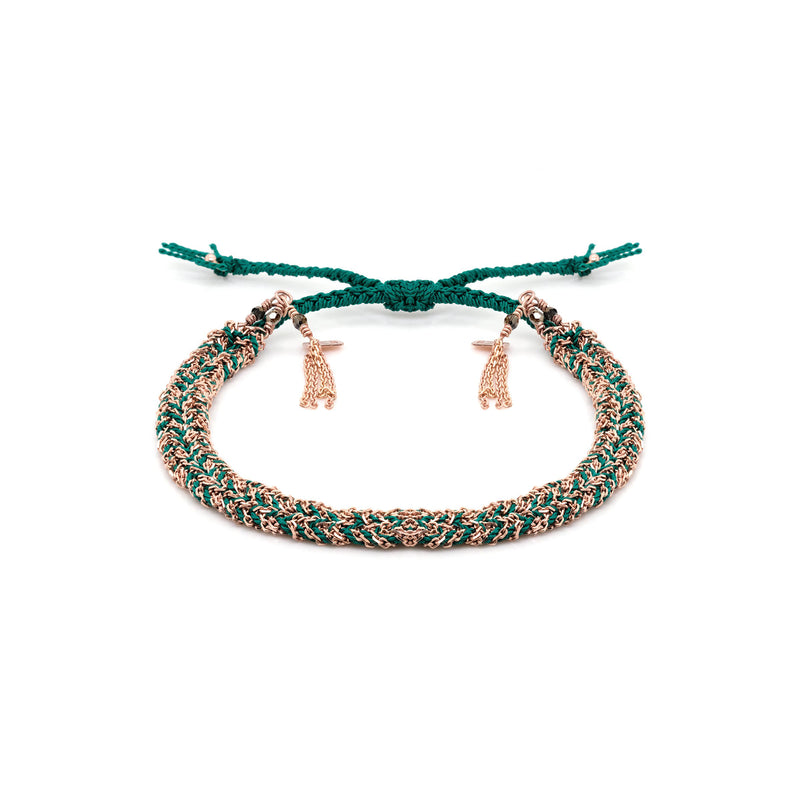 N° 183 BRAIDED BRACELET | PINK GOLD GREEN