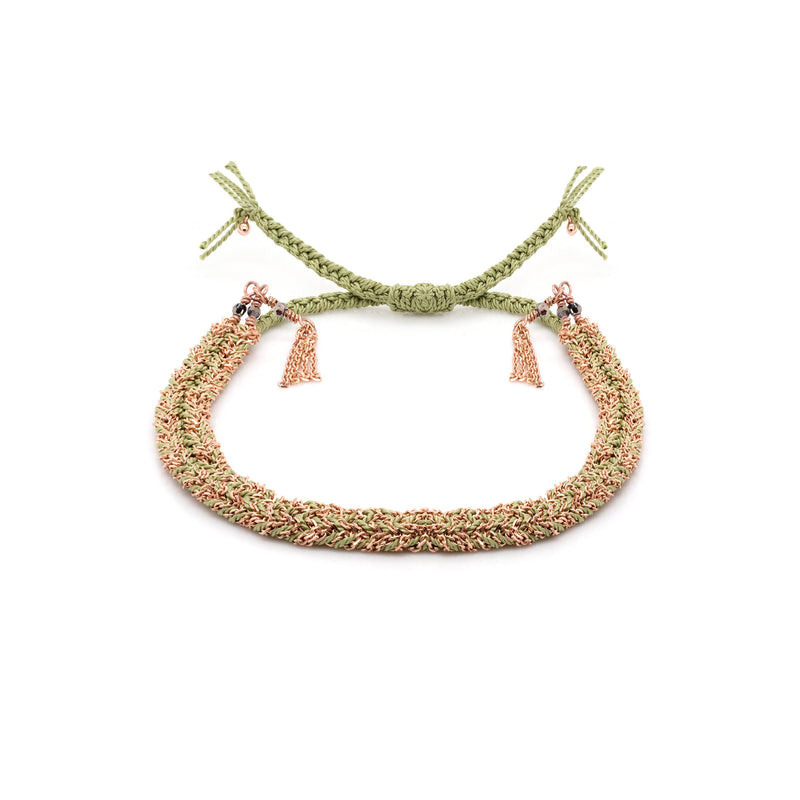 N° 183 BRAIDED BRACELET | PINK GOLD JADE