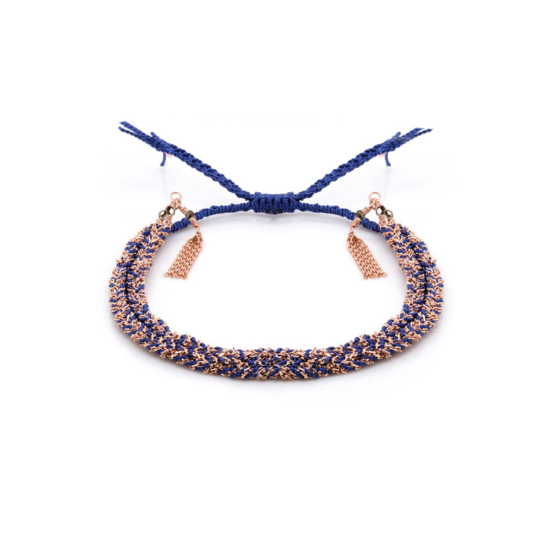 N° 183 BRAIDED BRACELET | PINK GOLD NAVY