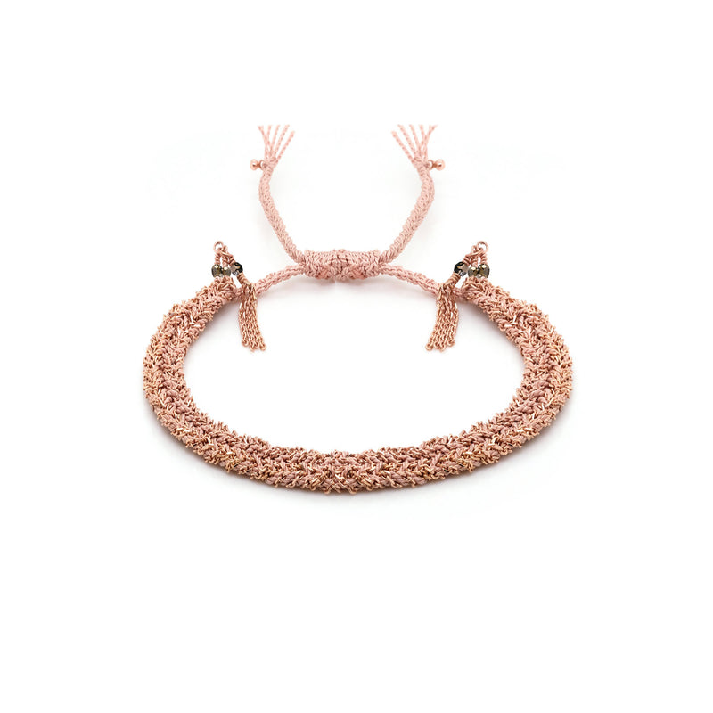 N° 183 BRAIDED BRACELET | PINK GOLD NUDE