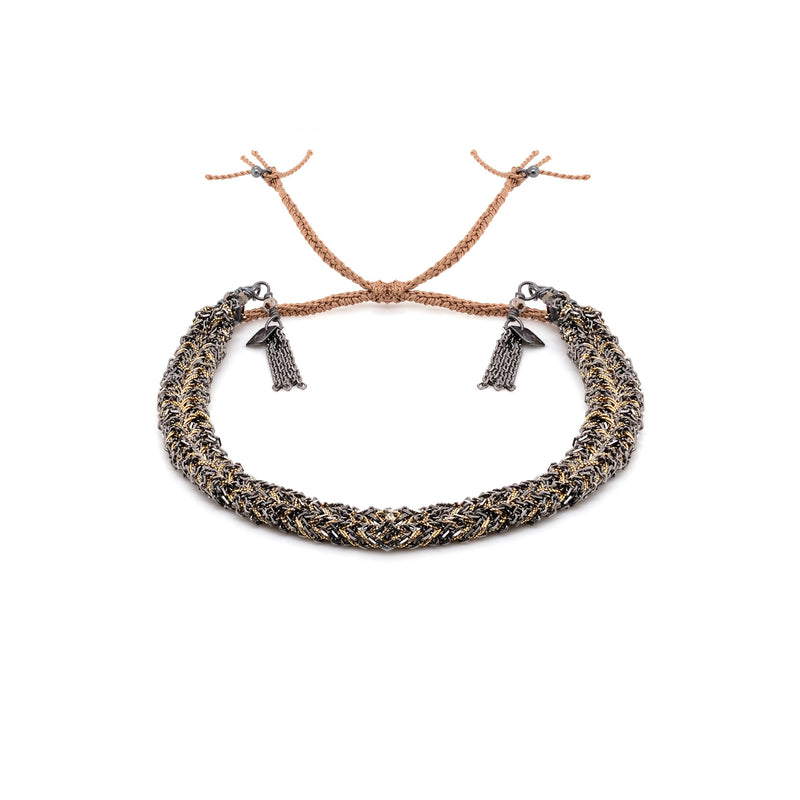 N° 183 BRAIDED BRACELET | RUTHENIUM LUREX GOLD