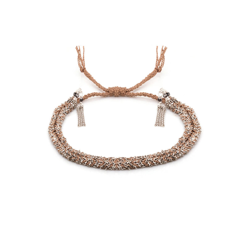 N° 183 BRAIDED BRACELET | SILVER BEIGE