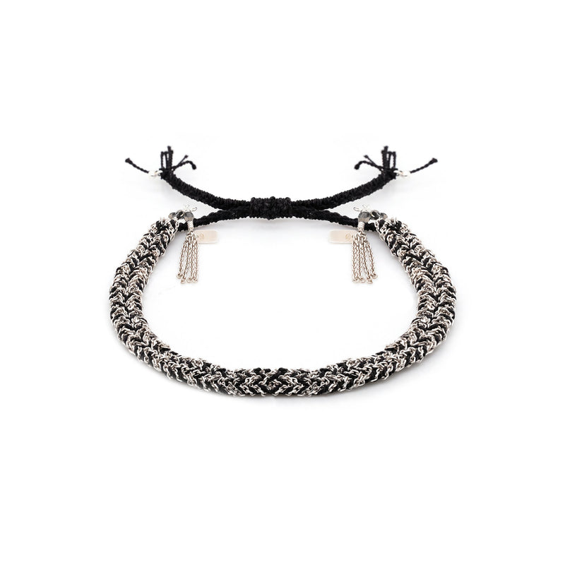 N° 183 BRAIDED BRACELET | SILVER BLACK