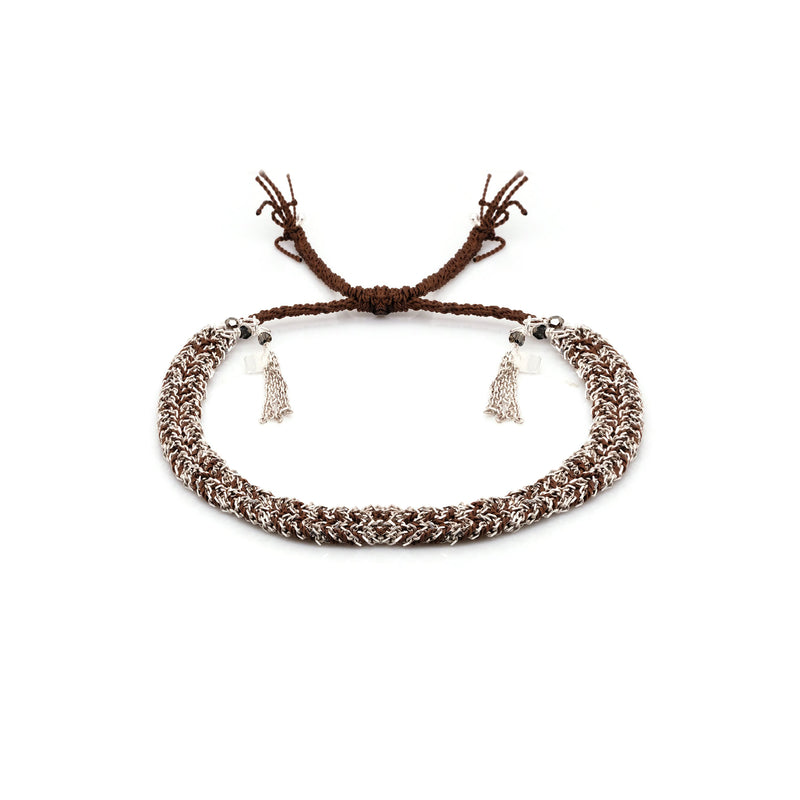 N° 183 BRAIDED BRACELET | SILVER BROWN