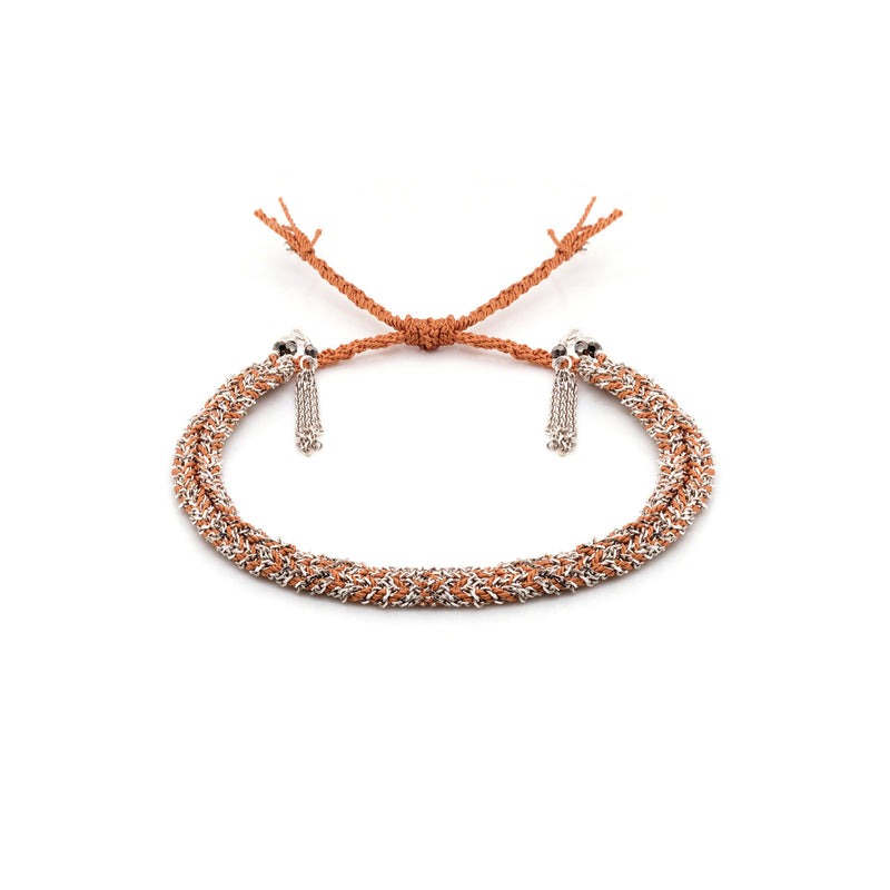 N° 183 BRAIDED BRACELET | SILVER CARAMEL