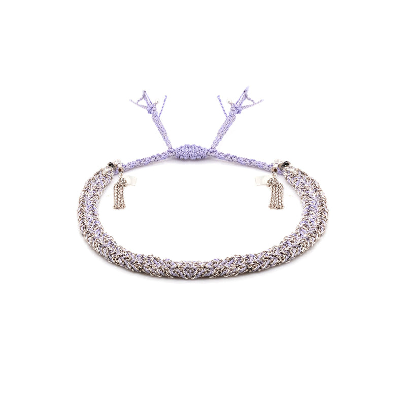 N° 183 BRAIDED BRACELET | SILVER LILA