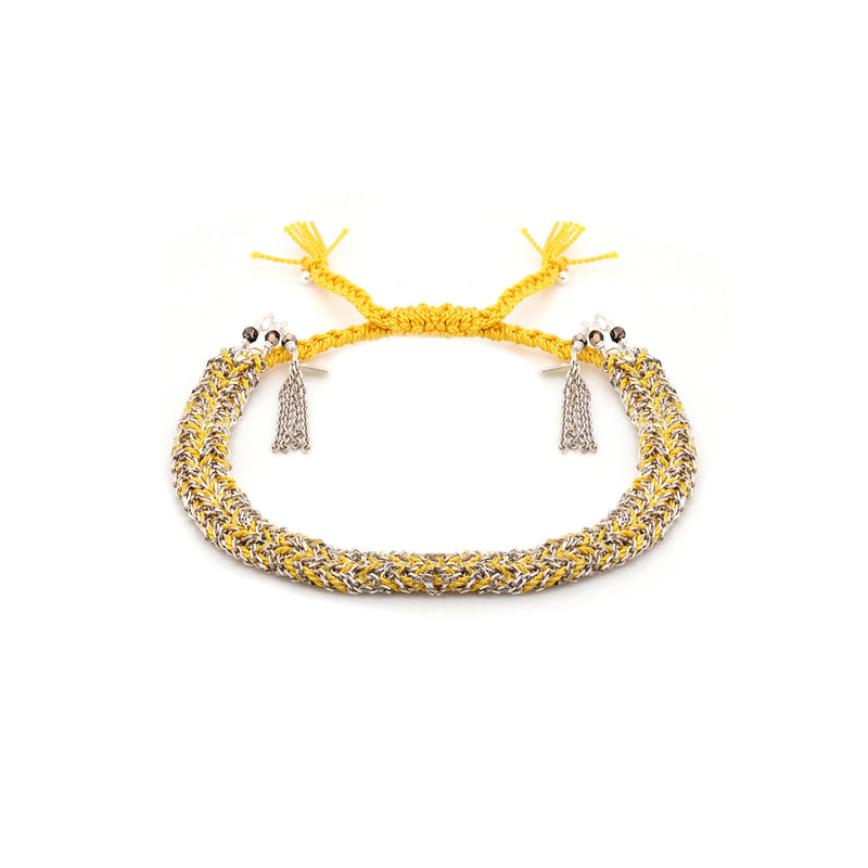 N° 183 BRAIDED BRACELET | SILVER YELLOW