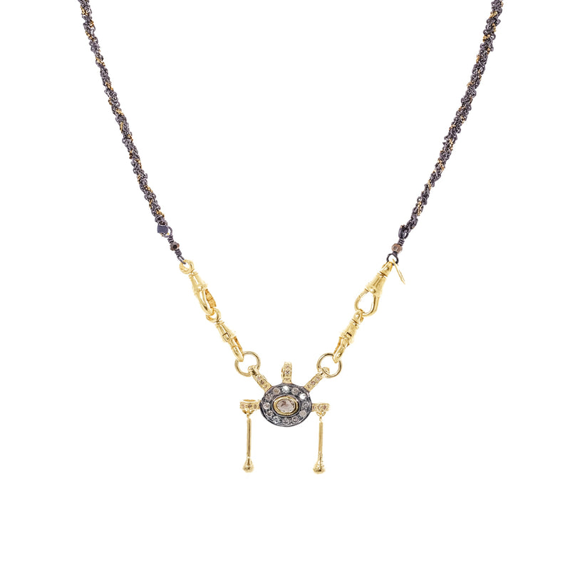 N° 990 NECKLACE | RUTHENIUM LUREX GOLD