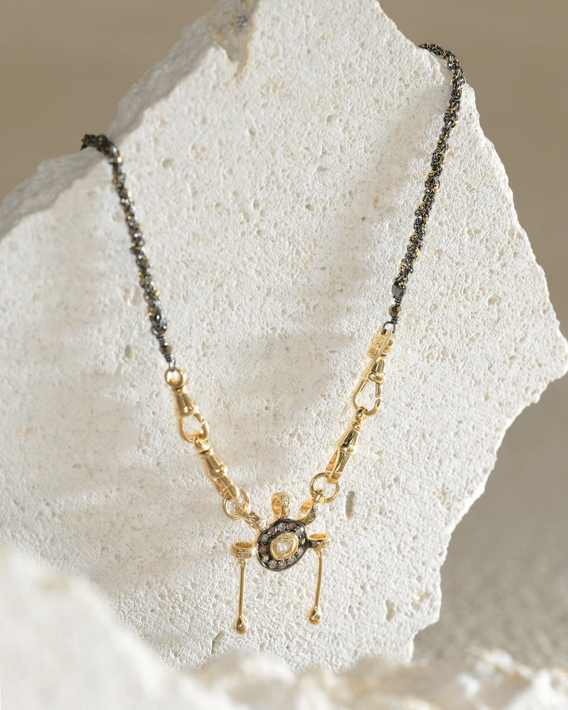 N° 990 NECKLACE | RUTHENIUM LUREX GOLD