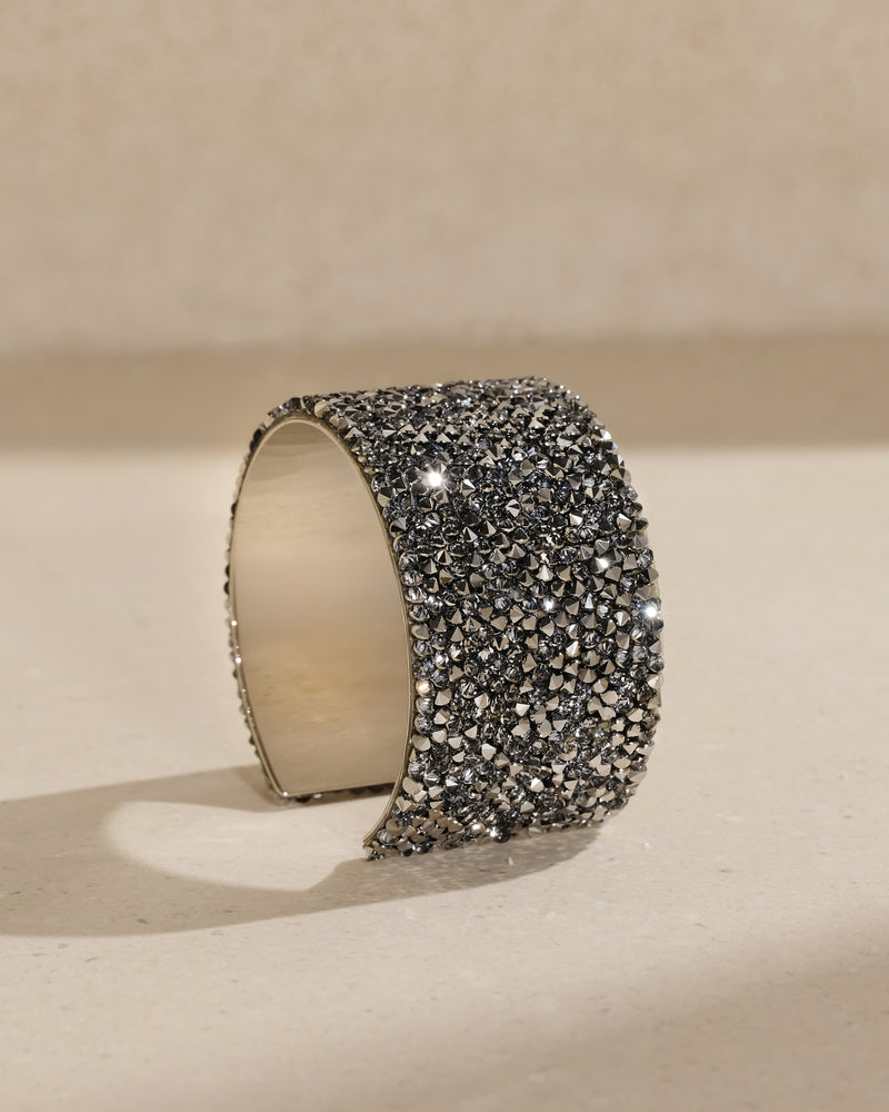 QC038 BIS CUFF BRACELET | CRYSTAL CHROME